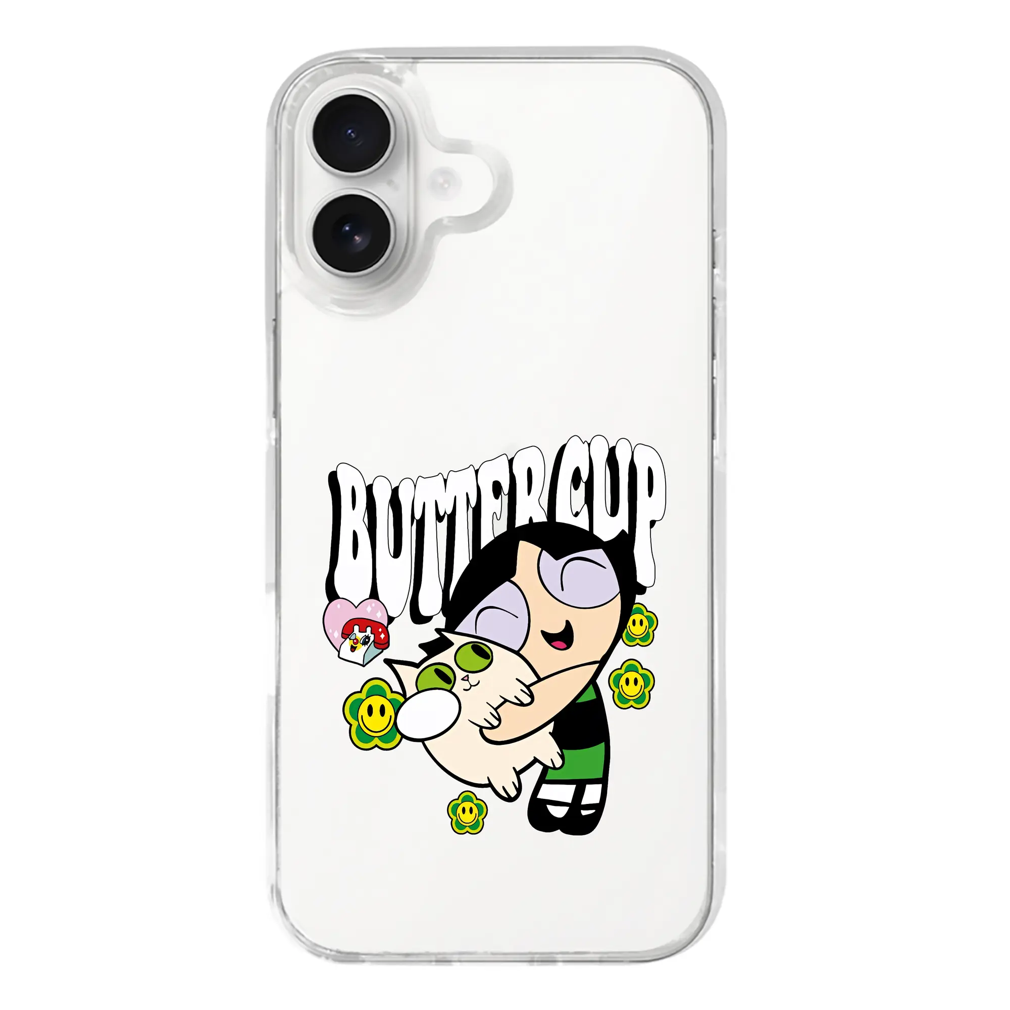 パワパフガールズ グッズ バターカップ - iPhone 17シリーズ 透明スマホケース – 薄型・耐衝撃・精密フィット保護カバー